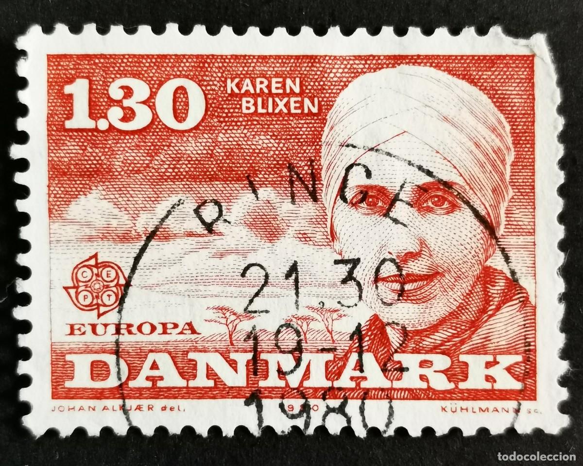 Sellos: Sello Dinamarca 1980, J.E.P.T.- Karen Blixen, 1,30 dkr. Michel: DK 699