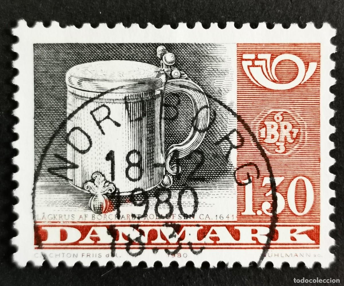 Sellos: Sello Dinamarca 1980, Artesan&iacute;a NORDEN, Jarra de plata, c. 1641, 1,30 dkr. Michel: DK 708