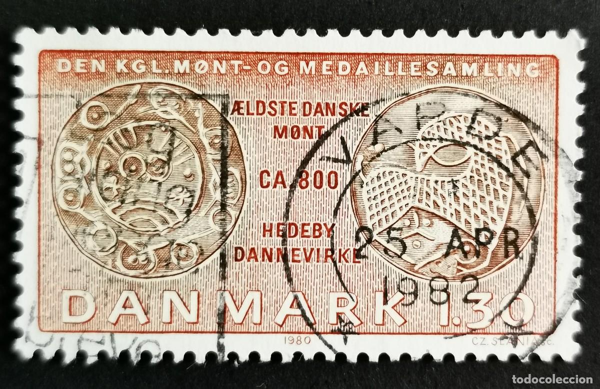 Sellos: Sello Dinamarca 1980, Dibujo de la moneda danesa m&aacute;s antigua, Hedeby, 1,30 dkr. Michel: DK 712