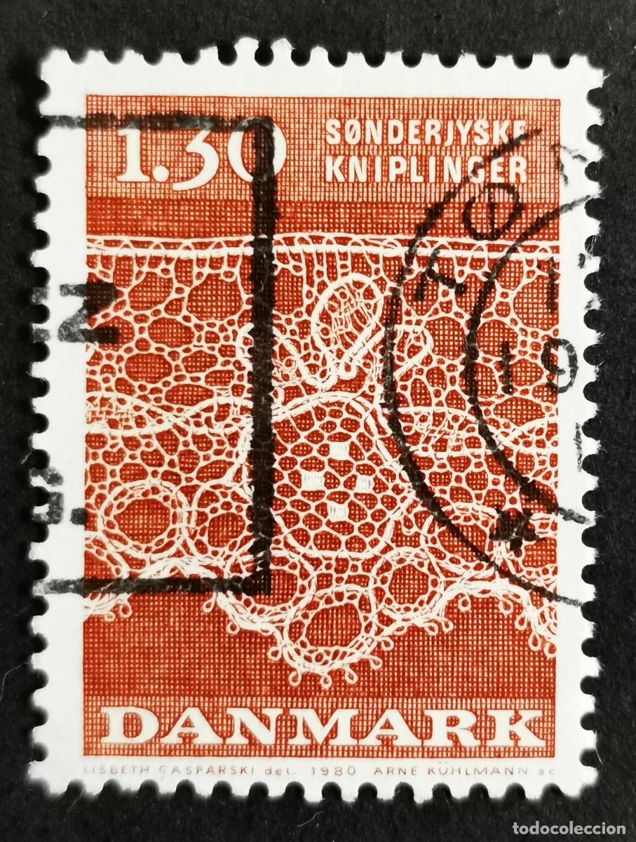 Sellos: Sello Dinamarca 1980, Patr&oacute;n de encaje bajo, 1,30 dkr. Michel: DK 716