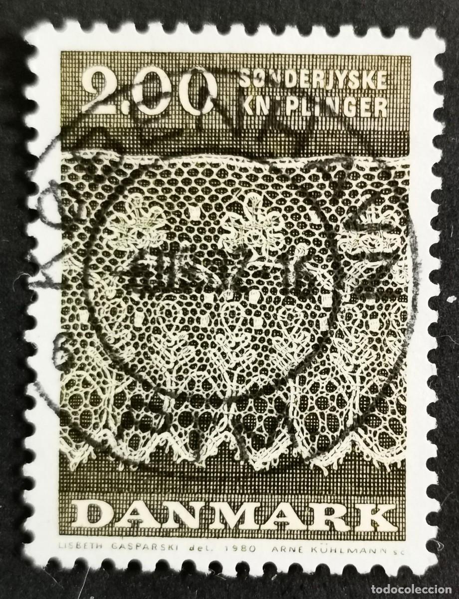 Sellos: Sello Dinamarca 1980, Patr&oacute;n de encaje bajo, 2,00 dkr. Michel: DK 717