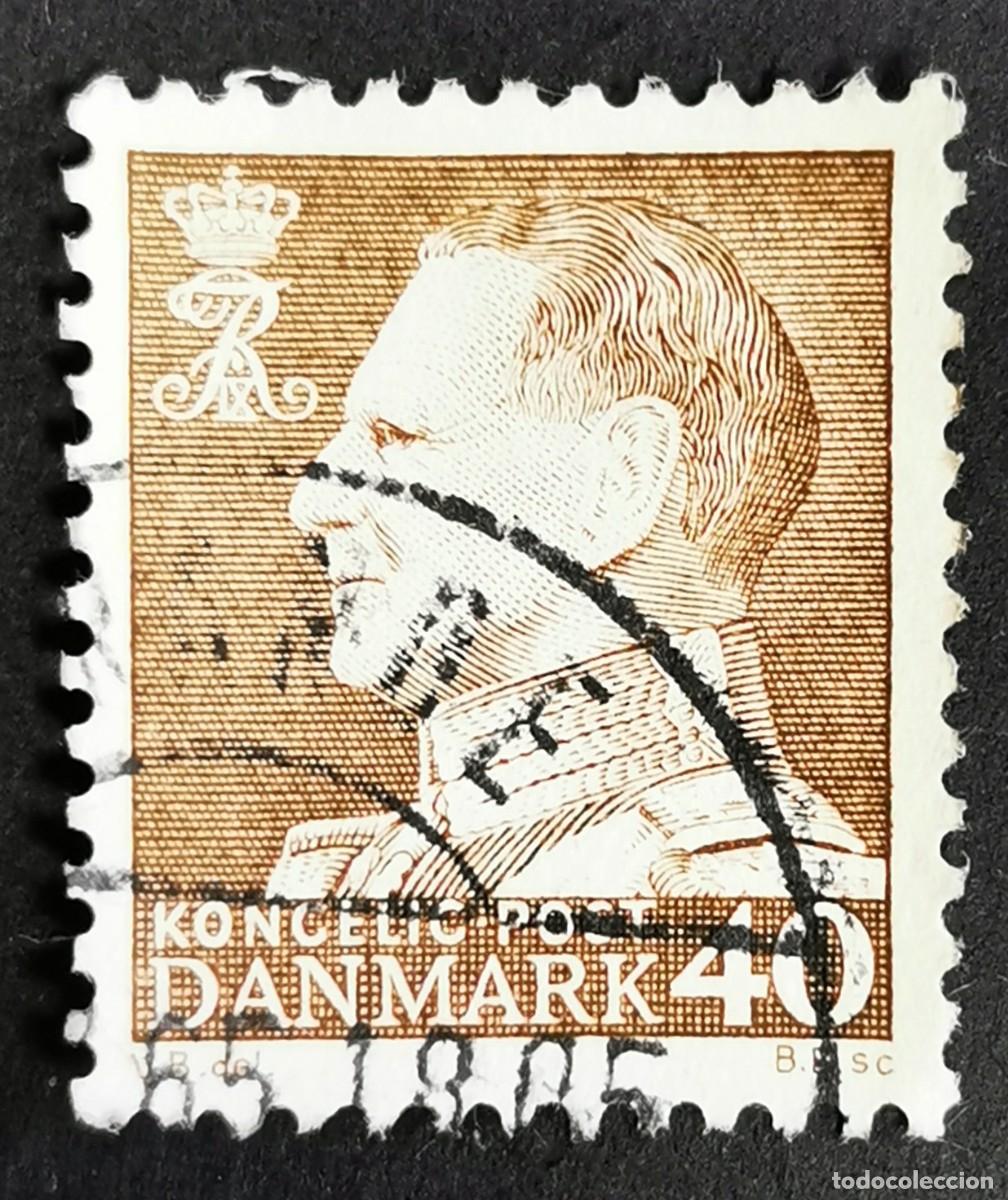 Sellos: Sello Dinamarca 1965, Rey Federico IX, 40 &oslash;re . Michel: DK 428x