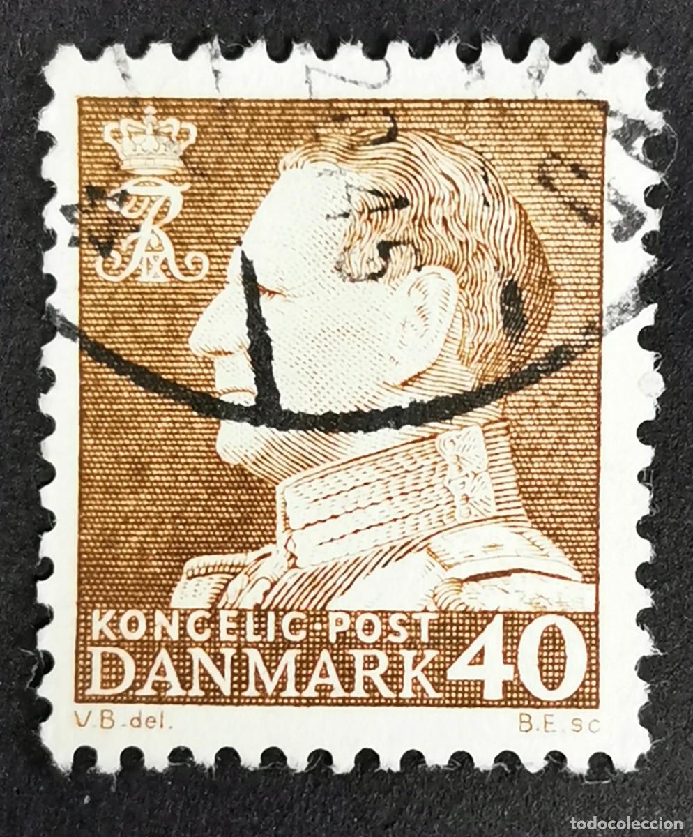 Sellos: Sello Dinamarca 1965, Rey Federico IX, 40 &oslash;re . Michel: DK 428x
