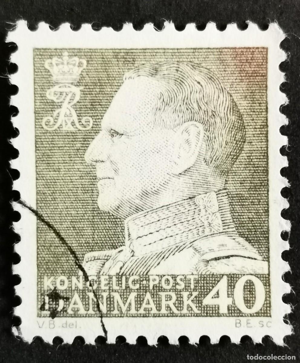 Sellos: Sello Dinamarca 1961, Rey Federico IX, 40 &oslash;re . Michel: DK 393x