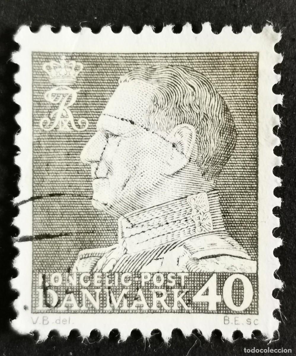 Sellos: Sello Dinamarca 1961, Rey Federico IX, 40 &oslash;re . Michel: DK 393x