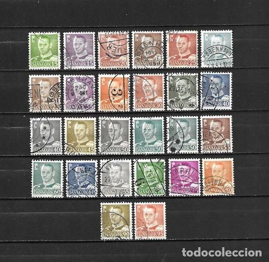 Sellos: Dinamarca, 1948-1953, Federico IX, usados, SERIE COMPLETA, 26 valores, yvert 315 a 331C