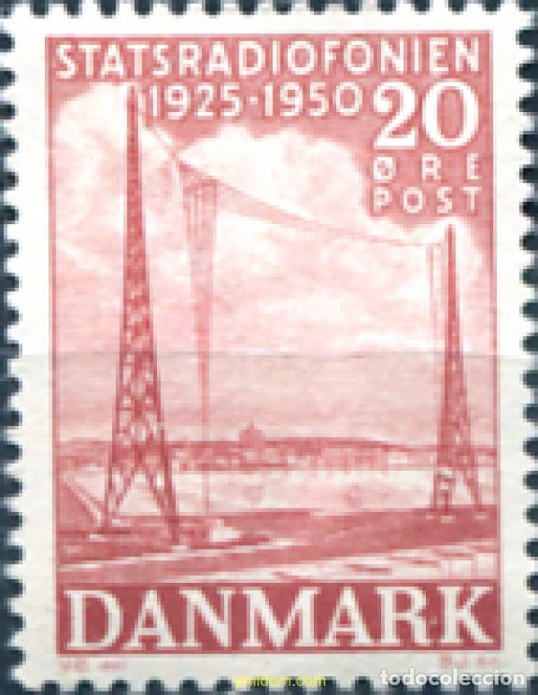Sellos: 143215 MNH DINAMARCA 1950 25 ANIVERSARIO DE LA RADIO NACIONAL