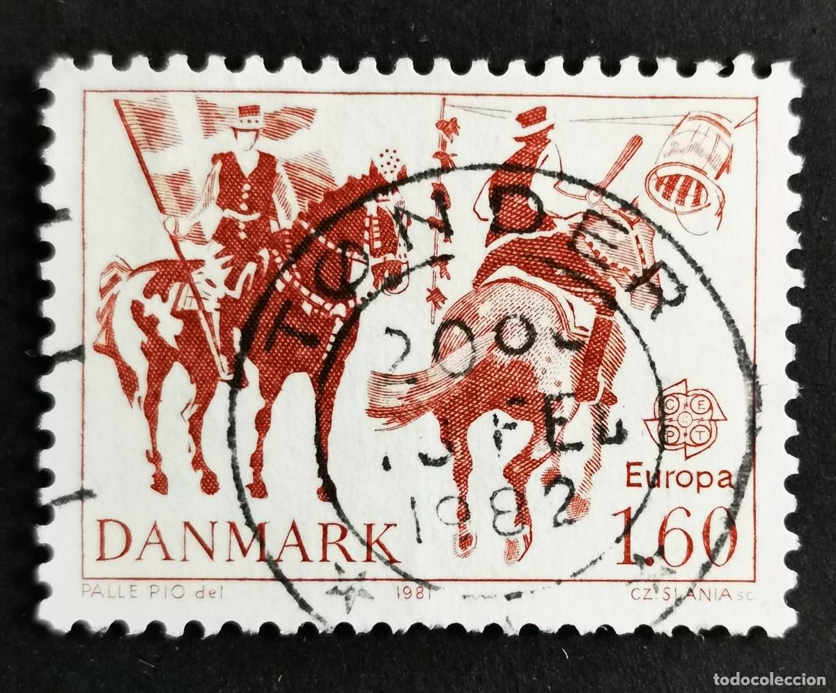 Sellos: Sello Dinamarca 1981, Inclin&aacute;ndose contra barril (costumbre de Carnaval), 1,60 dkr.. Michel: DK 730