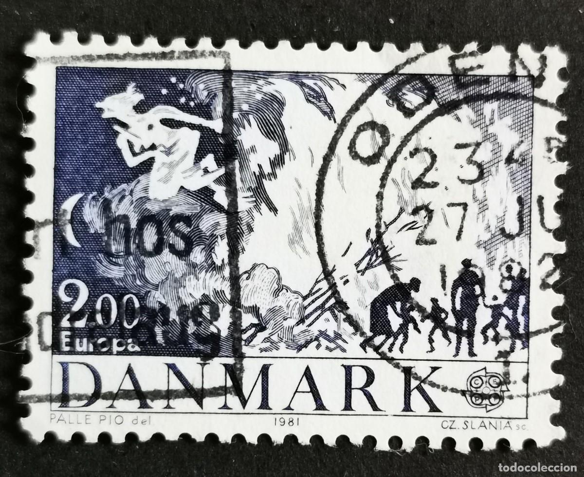 Sellos: Sello Dinamarca 1981, Hoguera de solsticio de verano, 2,00 dkr.. Michel: DK 731
