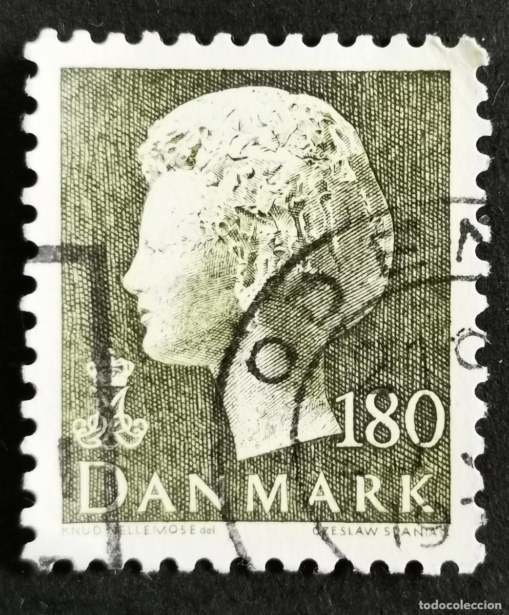 Sellos: Sello Dinamarca 1977, Reina Margarita II, 180 &oslash;re. Michel: DK 651