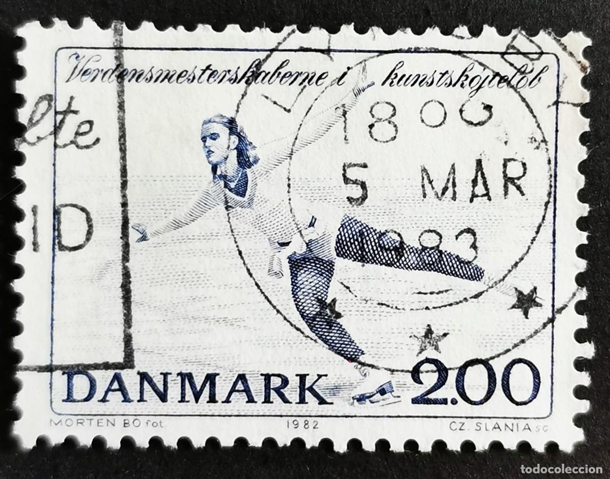 Sellos: Sello Dinamarca 1982, Patinador, 2,00 dkr. Michel: DK 747
