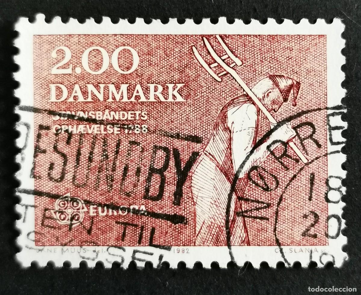 Sellos: Sello Dinamarca 1982, C.E.P.T. - Abolici&oacute;n del Stavnsband 1728, 2,00 dkr. Michel: DK 749