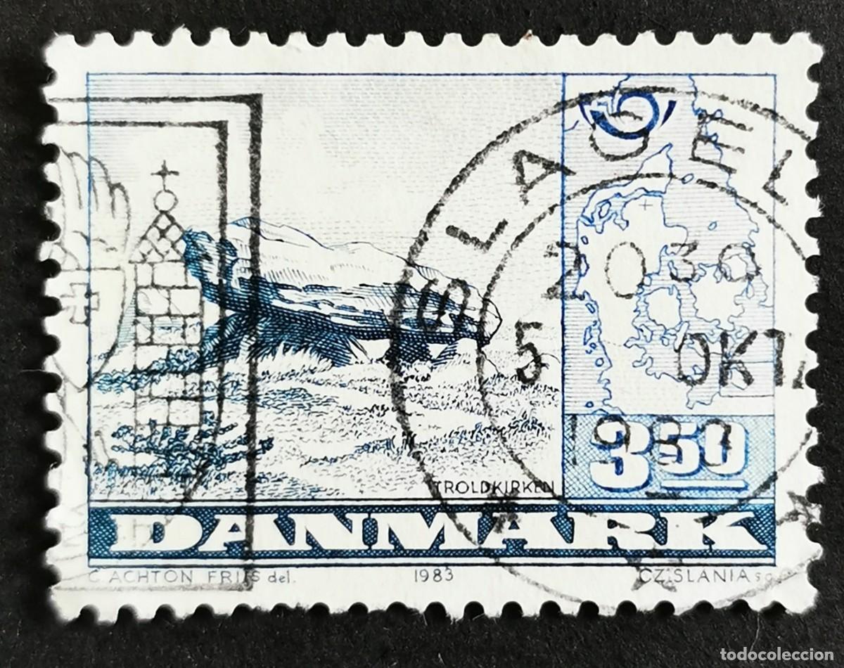 Sellos: Sello Dinamarca 1983, T&uacute;mulo alargado de Troldkirken. Jutlandia del Norte., 3,50 dkr. Michel: DK 773