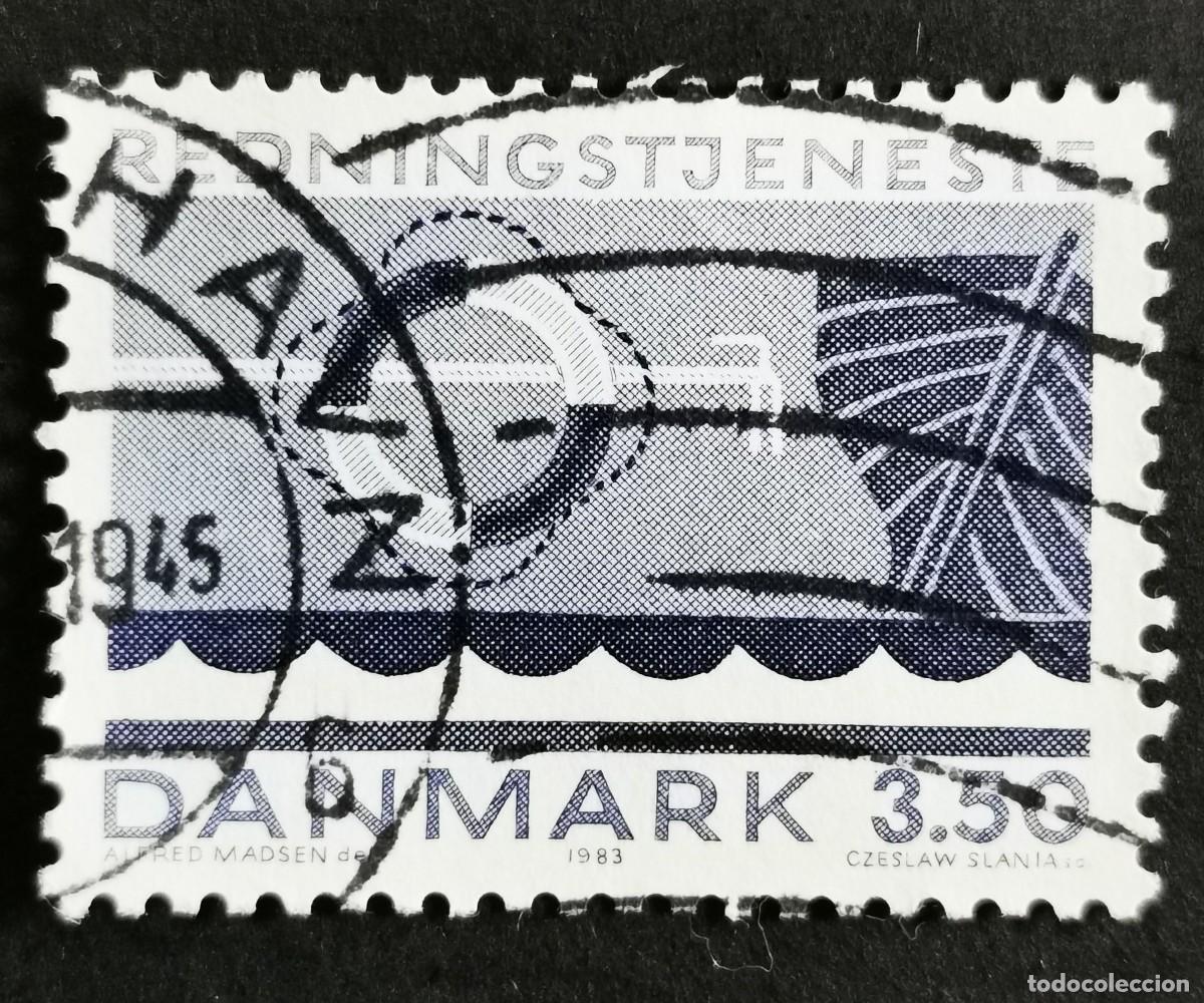 Sellos: Sello Dinamarca 1983, Chaleco salvavidas y bote salvavidas, 3.50 dkr. Michel: DK 787