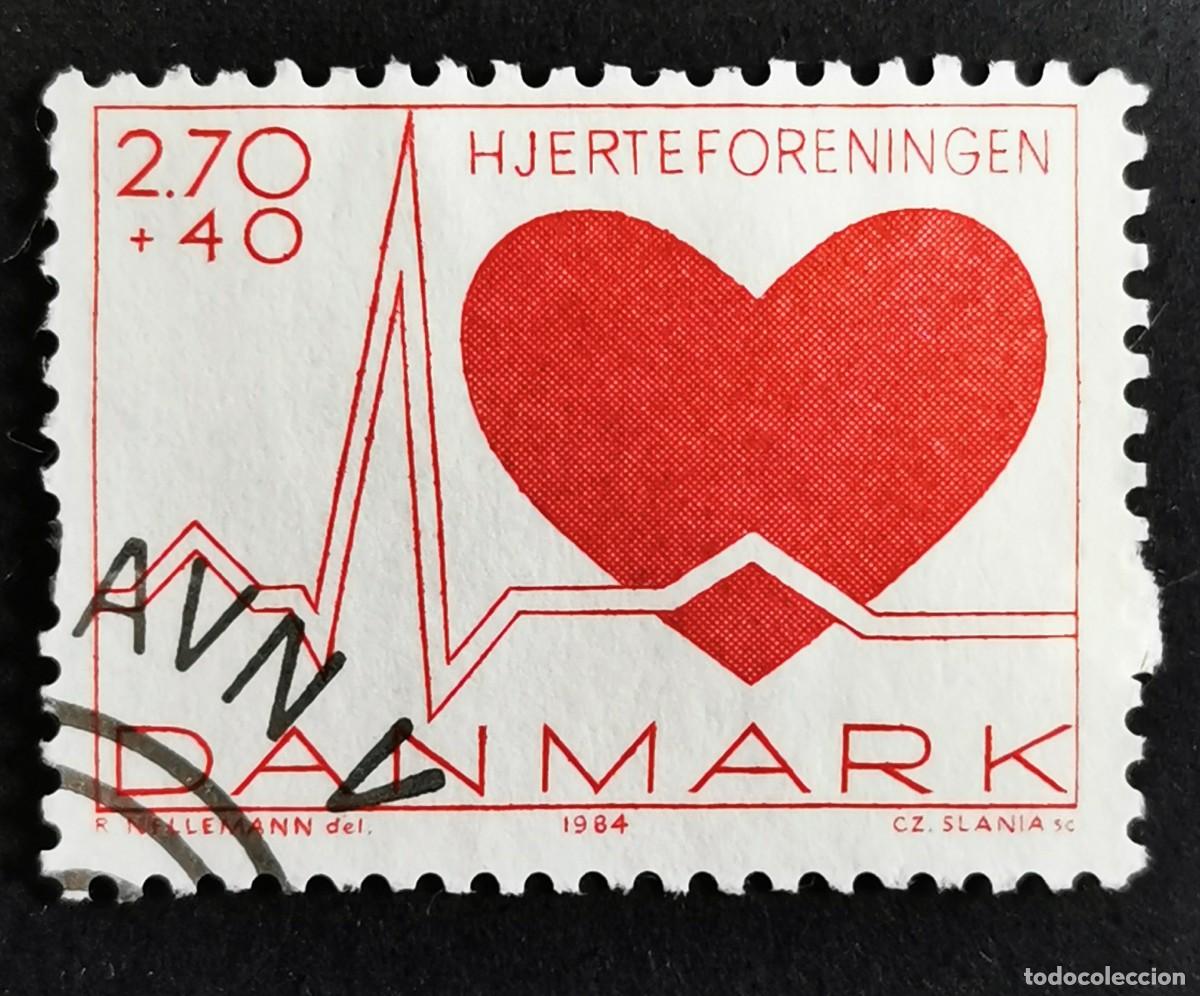 Sellos: Sello Dinamarca 1984, Coraz&oacute;n, 2.70+0.40 dkr. Michel: DK 811