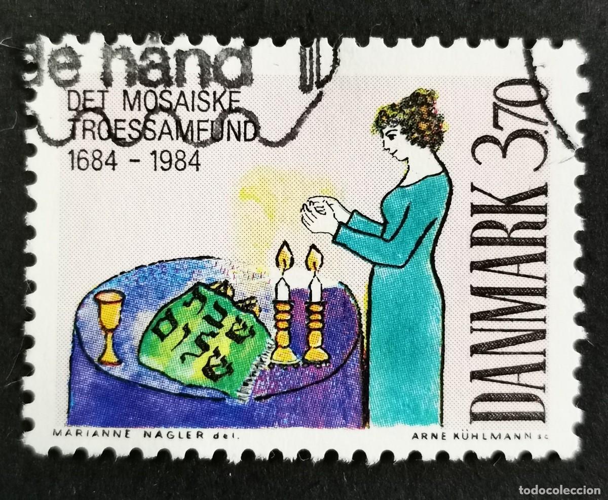 Sellos: Sello Dinamarca 1984, Mujer con velas, 3.70 dkr. Michel: DK 818