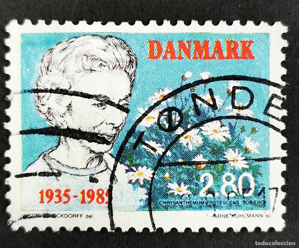 Sellos: Sello Dinamarca 1985, 50&ordm; aniversario llegada reina Ingrid a Dinamarca, 2,80 dkr. Michel: DK 838