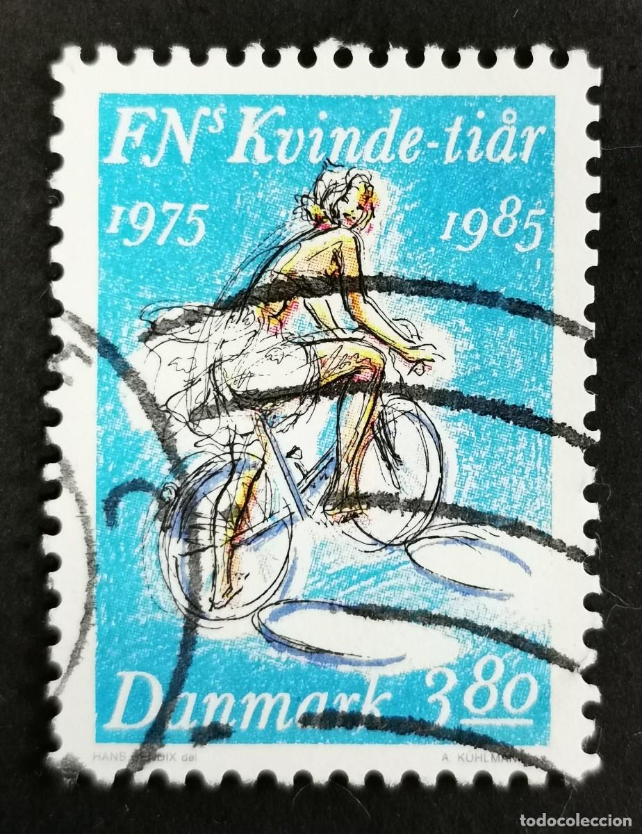 Sellos: Sello Dinamarca 1985, Ciclista femenina, 3,80 dkr. Michel: DK 845