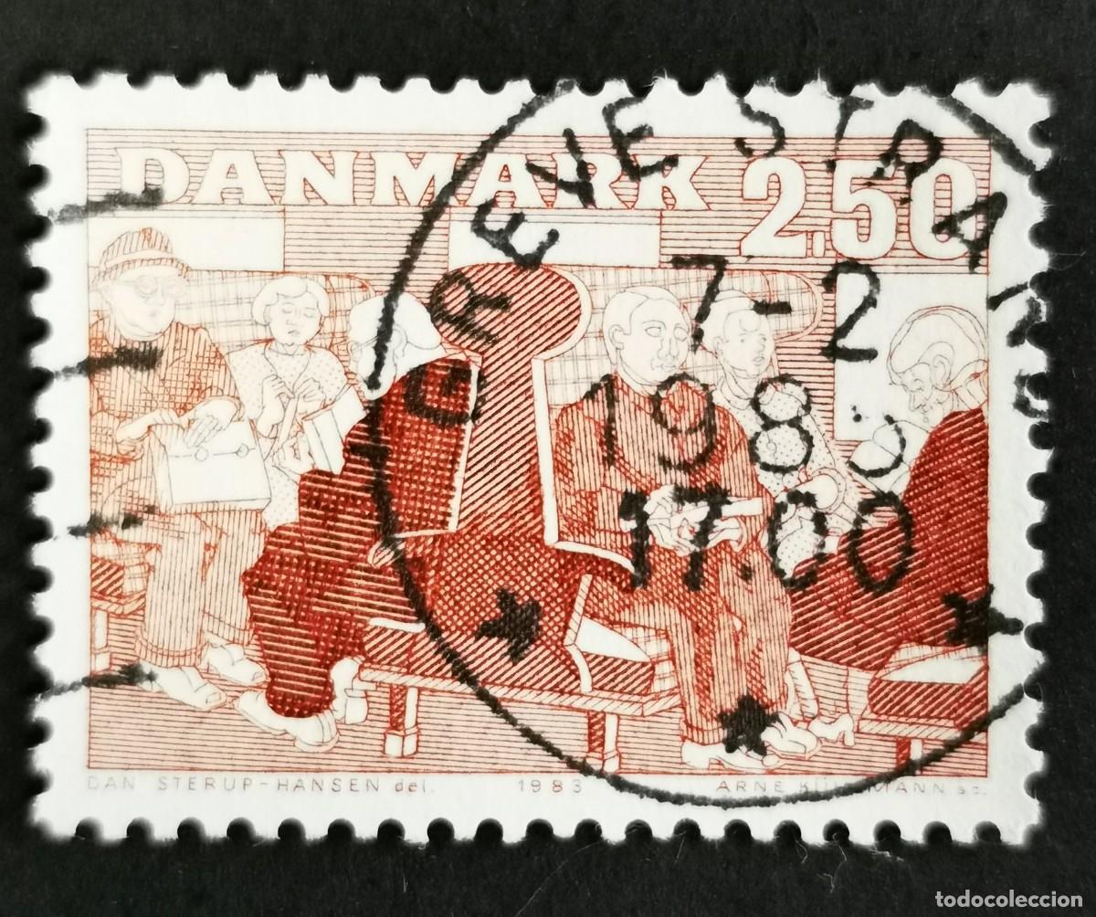 Sellos: Sello Dinamarca 1983, Personas mayores en el tren, 2,50 dkr. Michel: DK 789