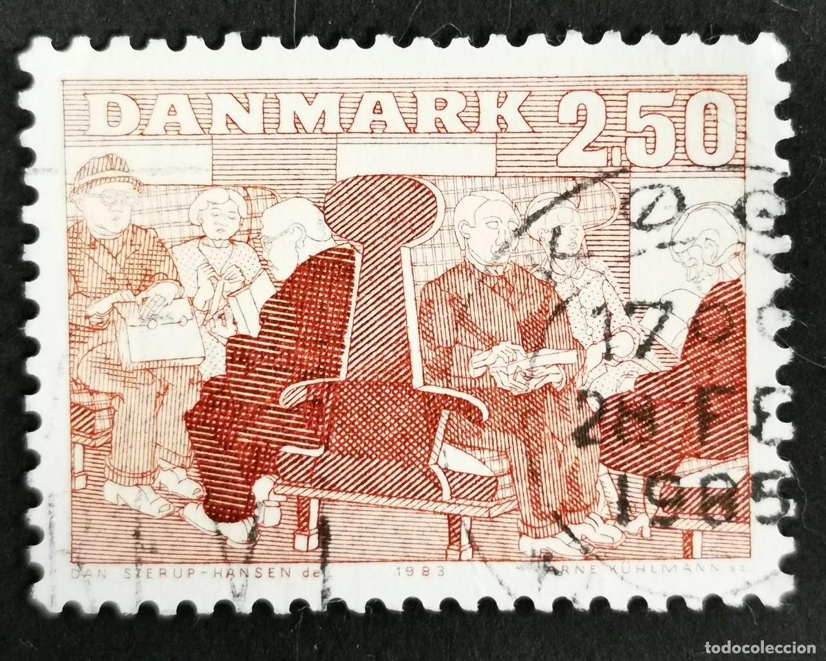 Sellos: Sello Dinamarca 1983, Personas mayores en el tren, 2,50 dkr. Michel: DK 789