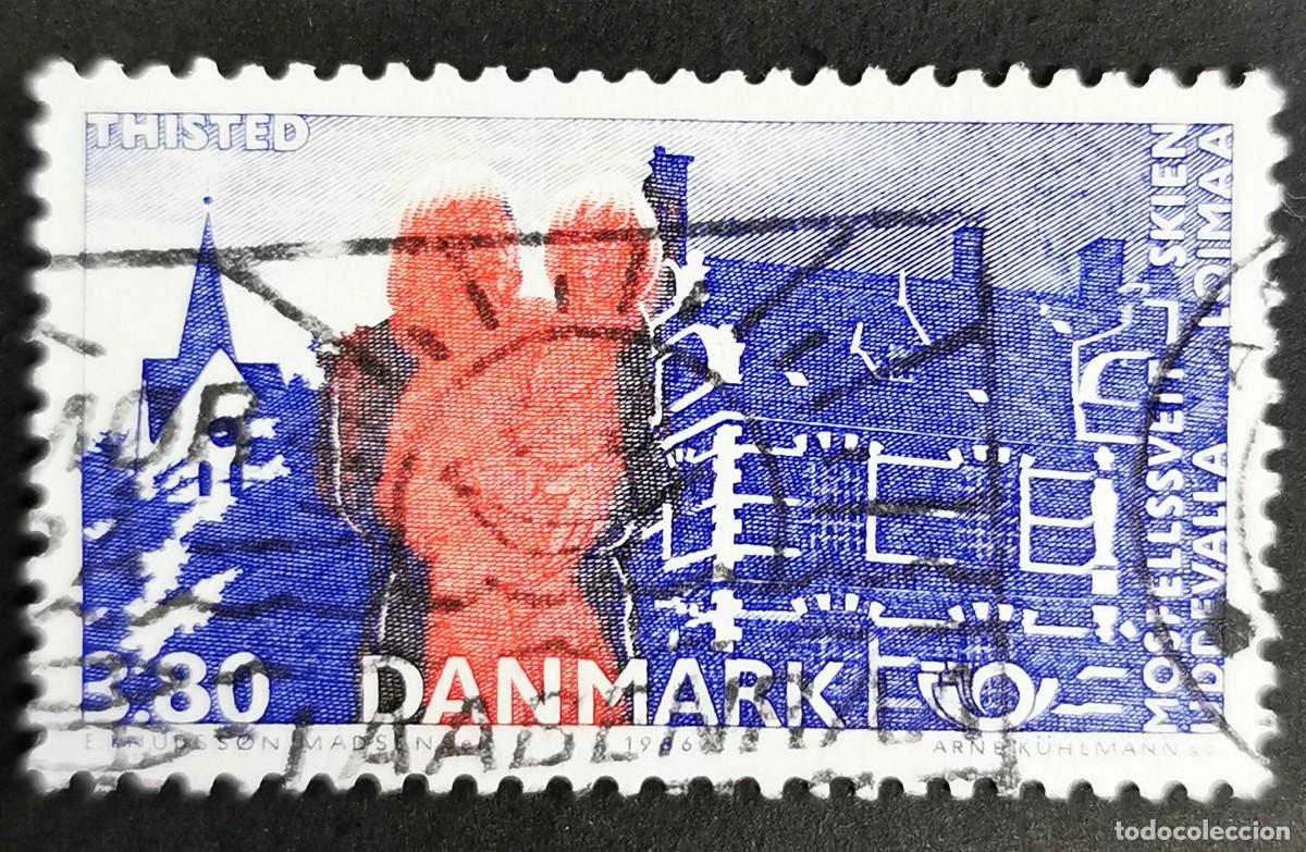 Sellos: Sello Dinamarca 1986, NORDEN Ciudades hermanadas, Thisted, madre con ni&ntilde;o, 3,80 dkr. Michel: DK 869