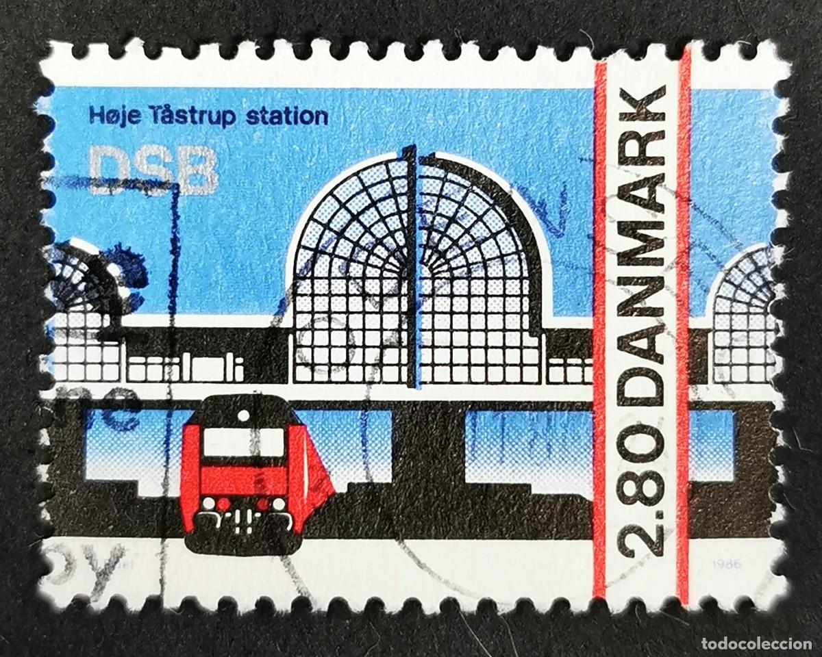 Sellos: Sello Dinamarca 1986, Estaci&oacute;n de tren de Hoje Taastrup, 2,80 dkr. Michel: DK 870