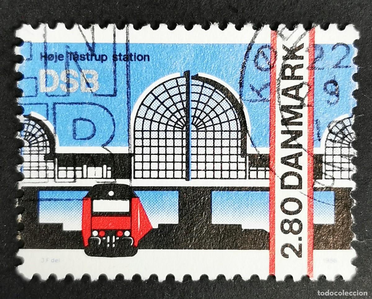 Sellos: Sello Dinamarca 1986, Estaci&oacute;n de tren de Hoje Taastrup, 2,80 dkr. Michel: DK 870