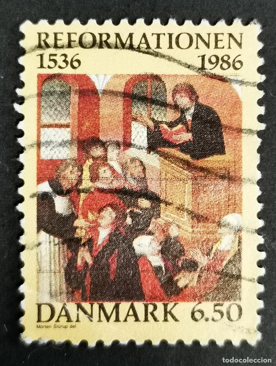 Sellos: Sello Dinamarca 1986, Servicio comuni&oacute;n luterana iglesia de Thorslunde, 6,50 dkr. Michel: DK 886