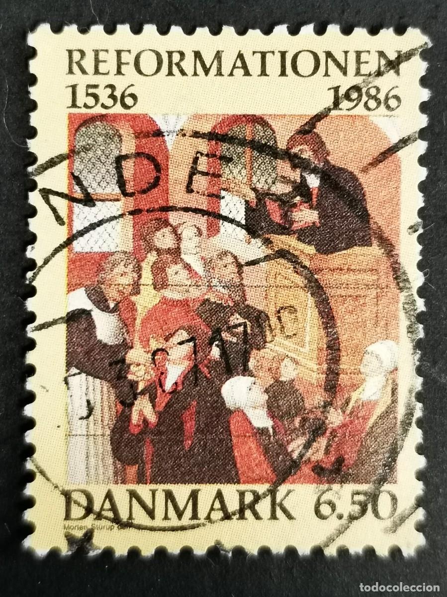 Sellos: Sello Dinamarca 1986, Servicio comuni&oacute;n luterana iglesia de Thorslunde, 6,50 dkr. Michel: DK 886