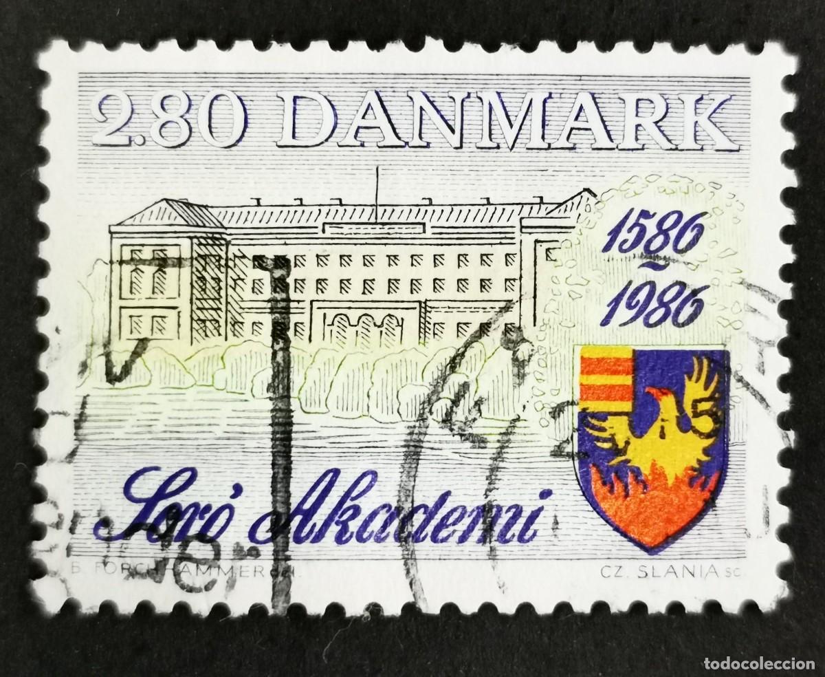 Sellos: Sello Dinamarca 1986, Academia y Armas, 2,80 dkr. Michel: DK 865