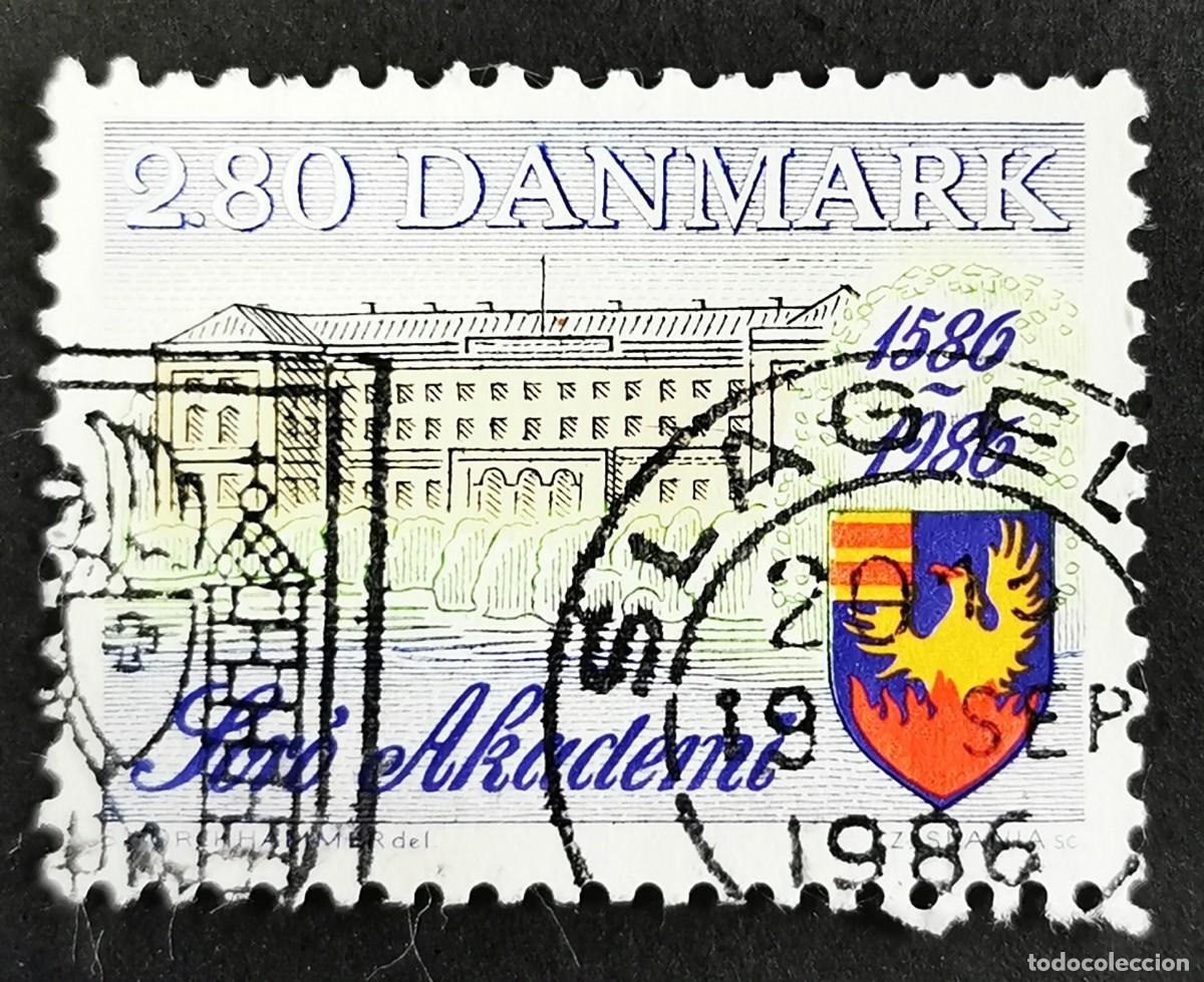Sellos: Sello Dinamarca 1986, Academia y Armas, 2,80 dkr. Michel: DK 865
