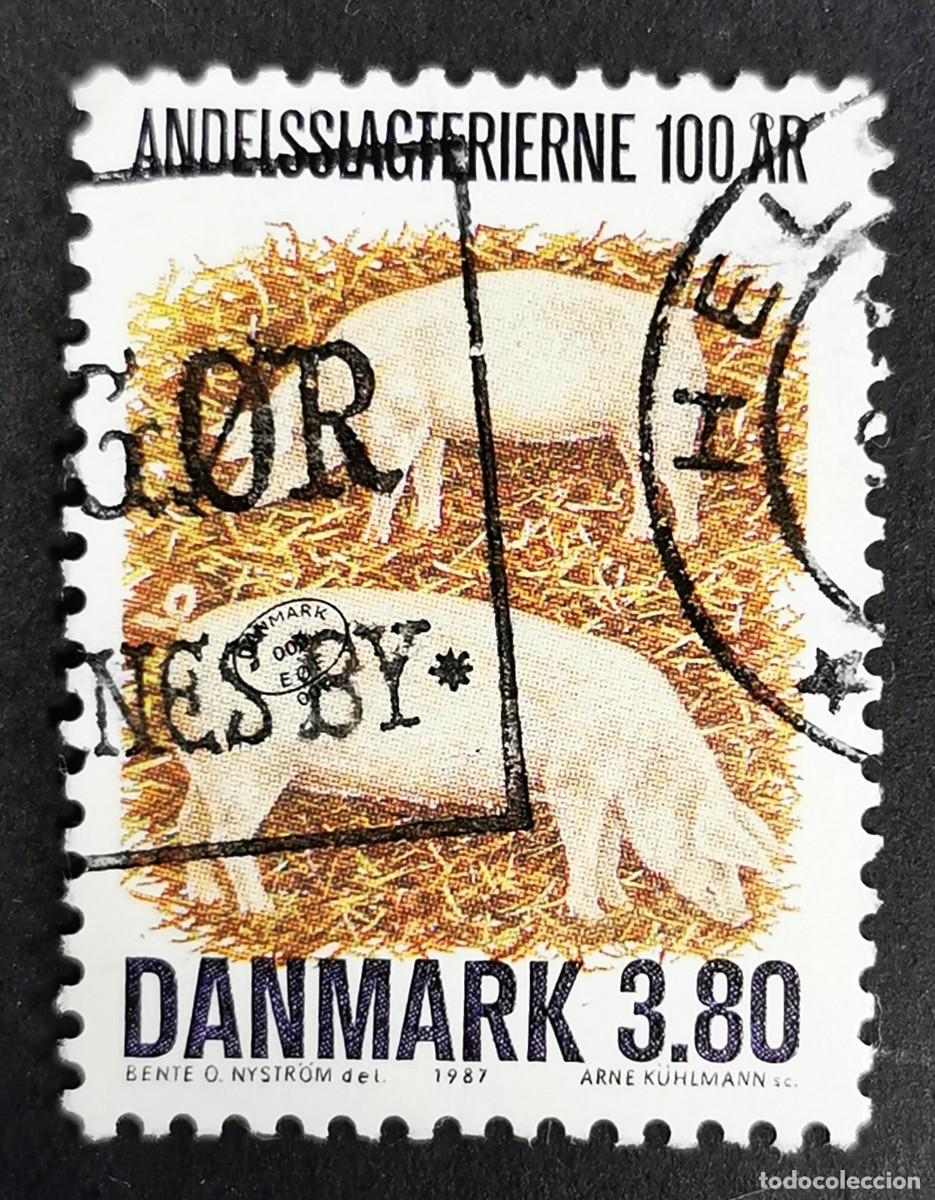 Sellos: Sello Dinamarca 1987, Cerdo dom&eacute;stico (Sus scrofa domestica), 3,80 dkr. Michel: DK 898