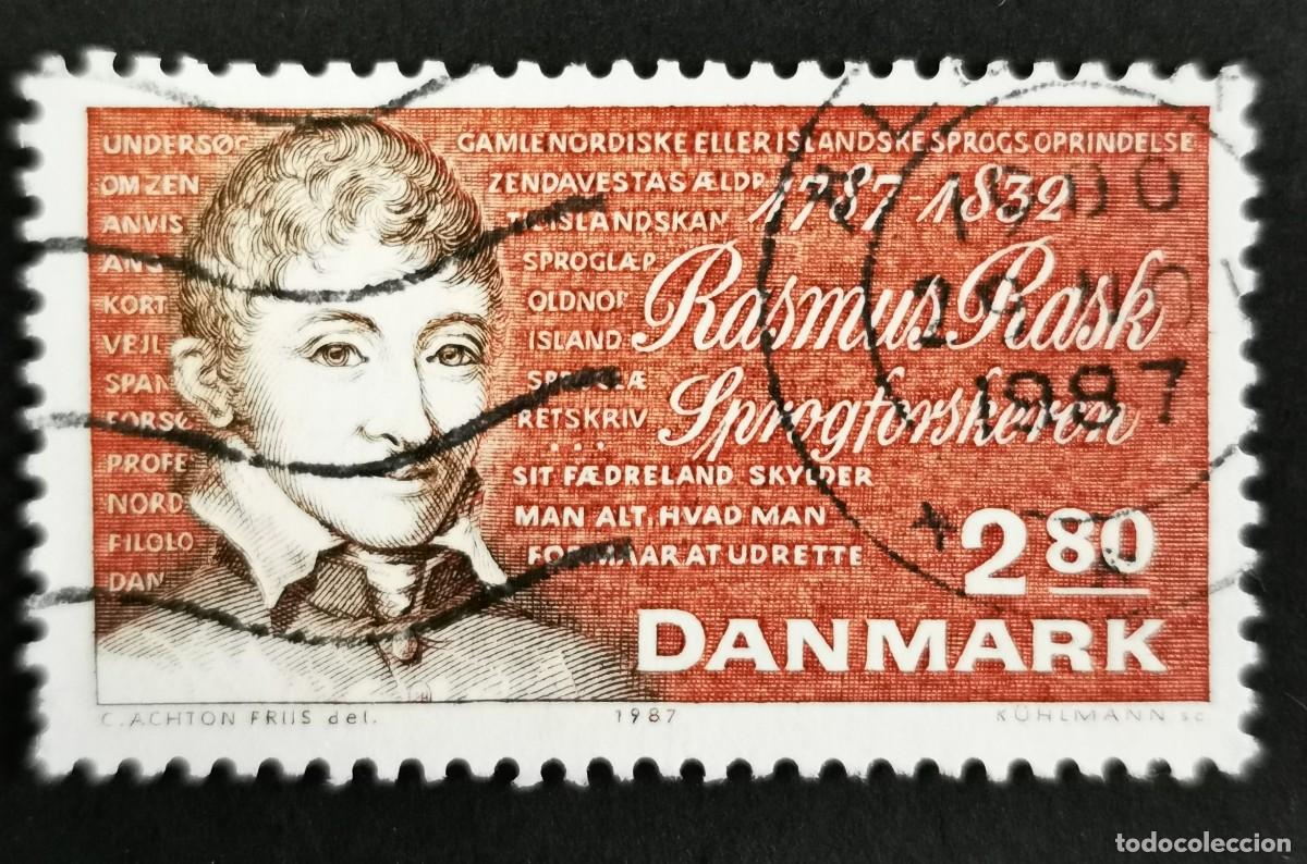 Sellos: Sello Dinamarca 1987, Rasmus Christian Rask, 2,80 dkr. Michel: DK 903