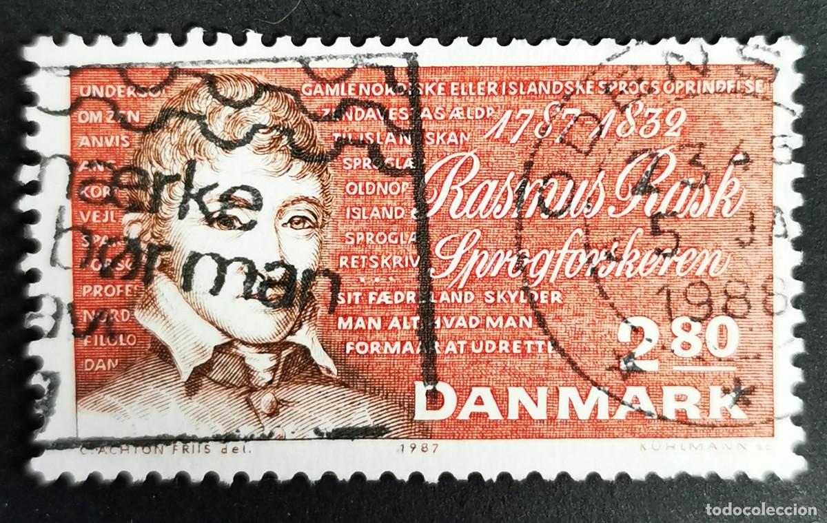 Sellos: Sello Dinamarca 1987, Rasmus Christian Rask, 2,80 dkr. Michel: DK 903