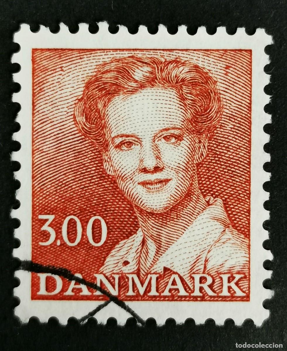 Sellos: Sello Dinamarca 1988, Reina Margarita II, 3.00 dkr.. Michel: DK 906