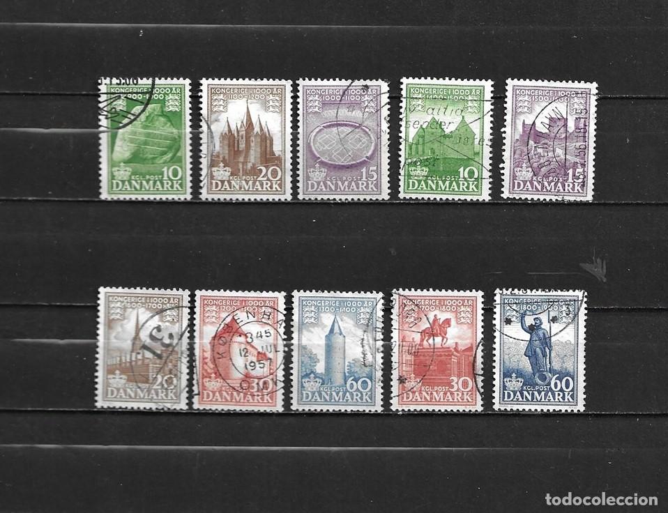 Sellos: Dinamarca, 1954-1955, Milenario del reino, usados, completa yvert 347-349, 353-357 y 360-361
