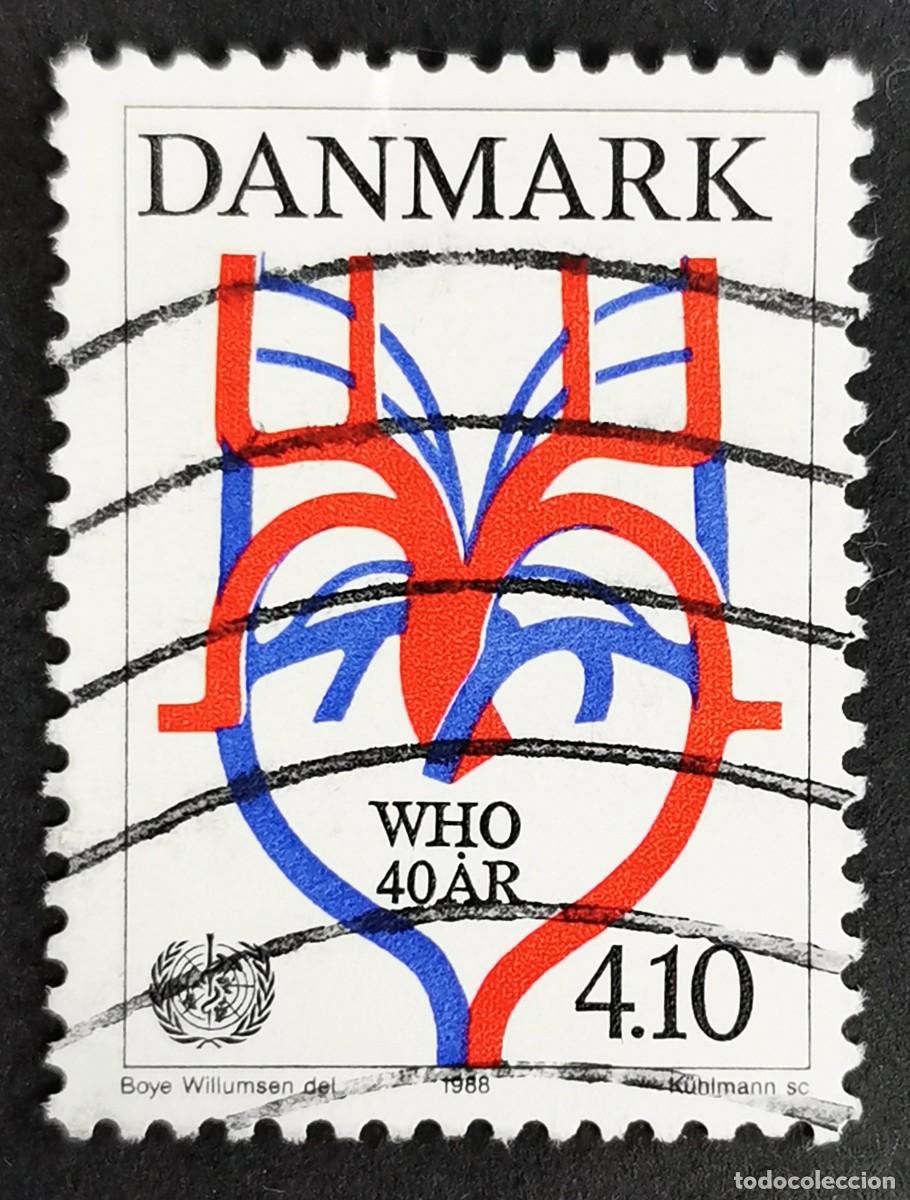 Sellos: Sello Dinamarca 1988, Circulaci&oacute;n sangu&iacute;nea del coraz&oacute;n, 4.10 dkr.. Michel: DK 919