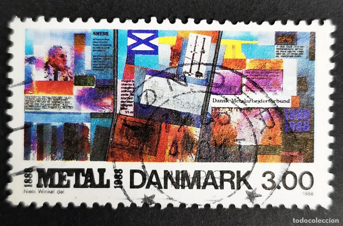 Sellos: Sello Dinamarca 1988, Centenario de la industria metal&uacute;rgica sindical, 3.00 dkr.. Michel: DK 926