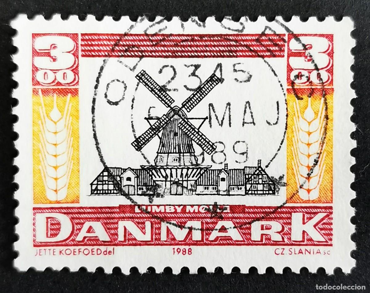 Sellos: Sello Dinamarca 1988, Molino de viento de Lumby, 1818, 3.00 dkr.. Michel: DK 930