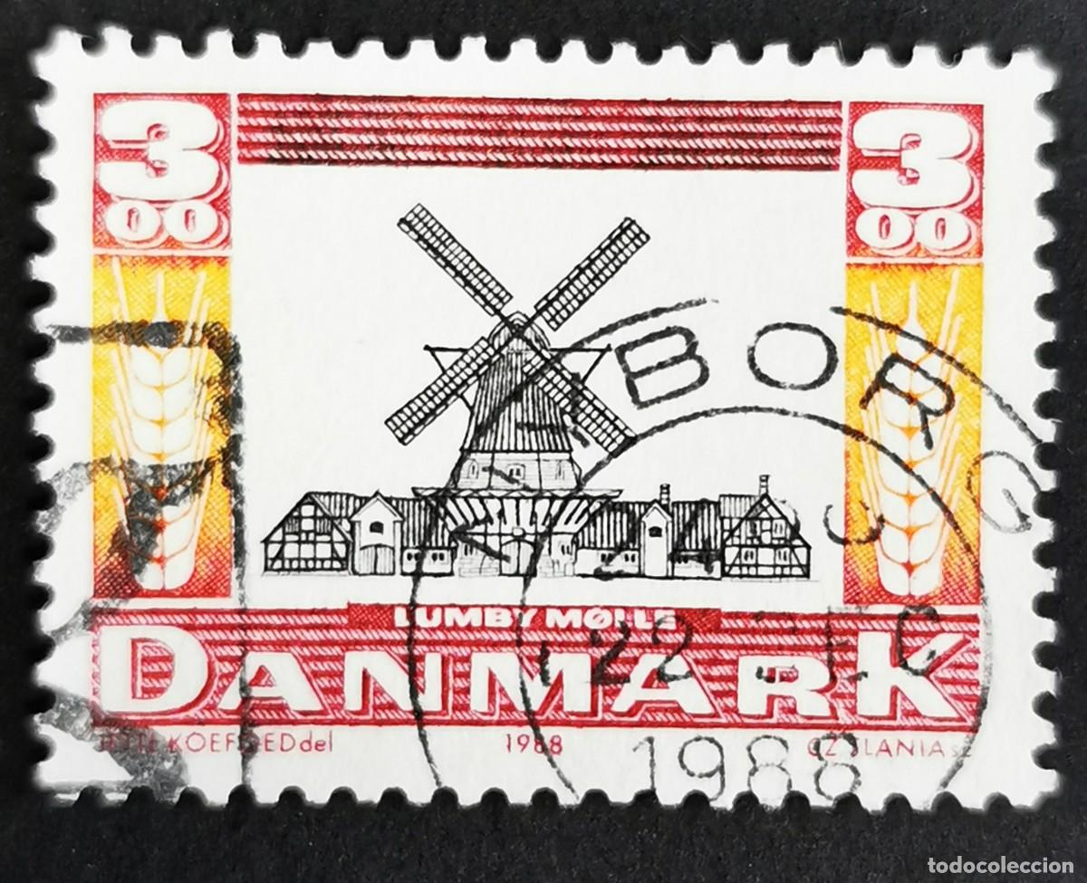 Sellos: Sello Dinamarca 1988, Molino de viento de Lumby, 1818, 3.00 dkr.. Michel: DK 930