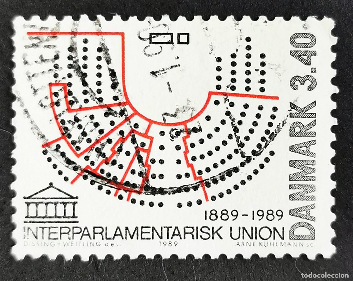 Sellos: Sello Dinamarca 1989, Diagrama de la C&aacute;mara del Folketing (Parlamento), 3,40 dkr. Michel: DK 954