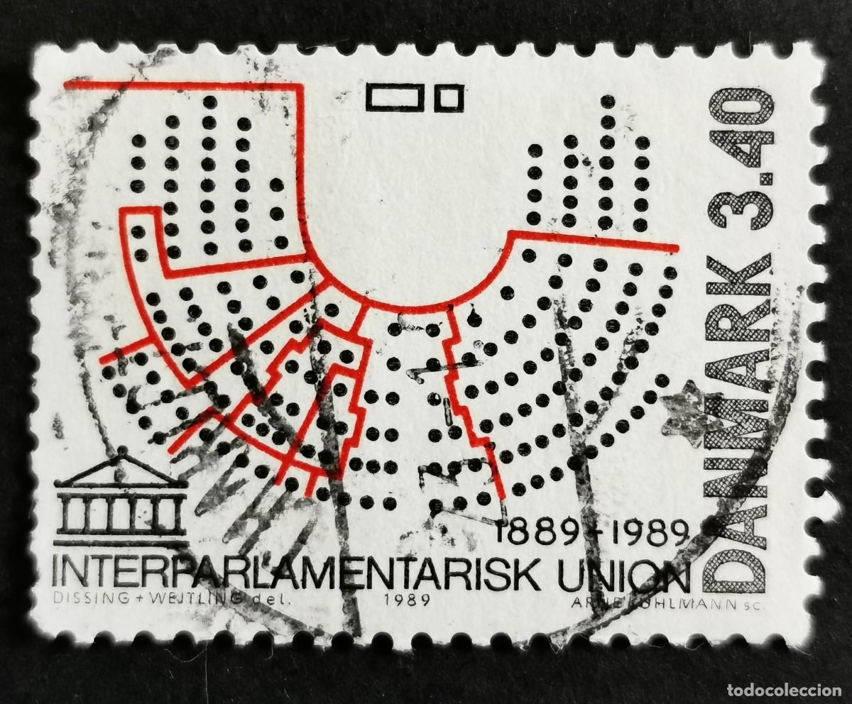 Sellos: Sello Dinamarca 1989, Diagrama de la C&aacute;mara del Folketing (Parlamento), 3,40 dkr. Michel: DK 954