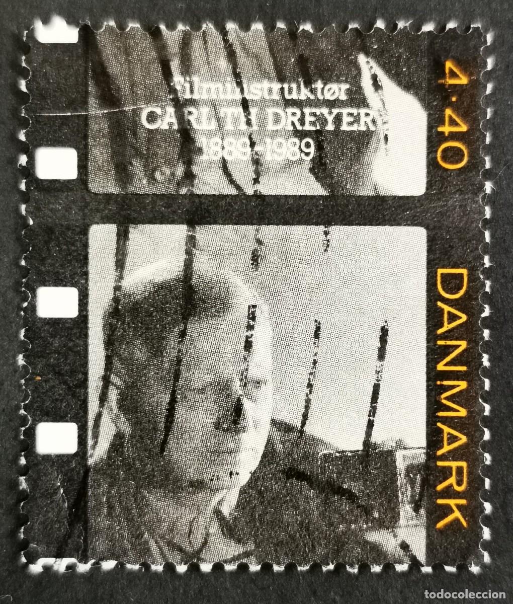 Sellos: Sello Dinamarca 1989, Carl Th. Dreyer (1889-1968), guionista y director, 4,40 dkr. Michel: DK 959