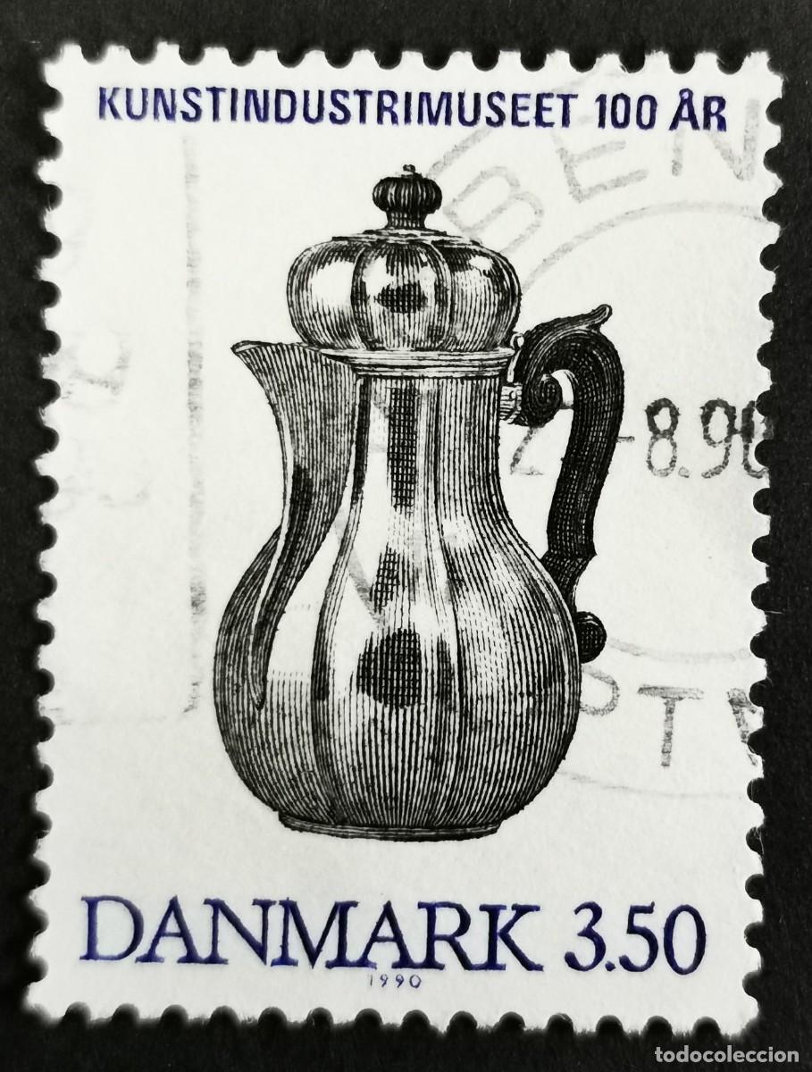 Sellos: Sello Dinamarca 1990, Cafetera de plata, 1726, 3,50 dkr. Michel: DK 971
