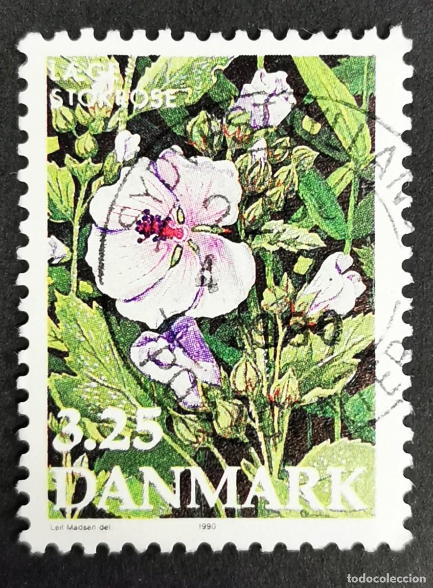 Sellos: Sello Dinamarca 1990, Althaea officinalis - Malvavisco, 3,25 dkr. Michel: DK 981