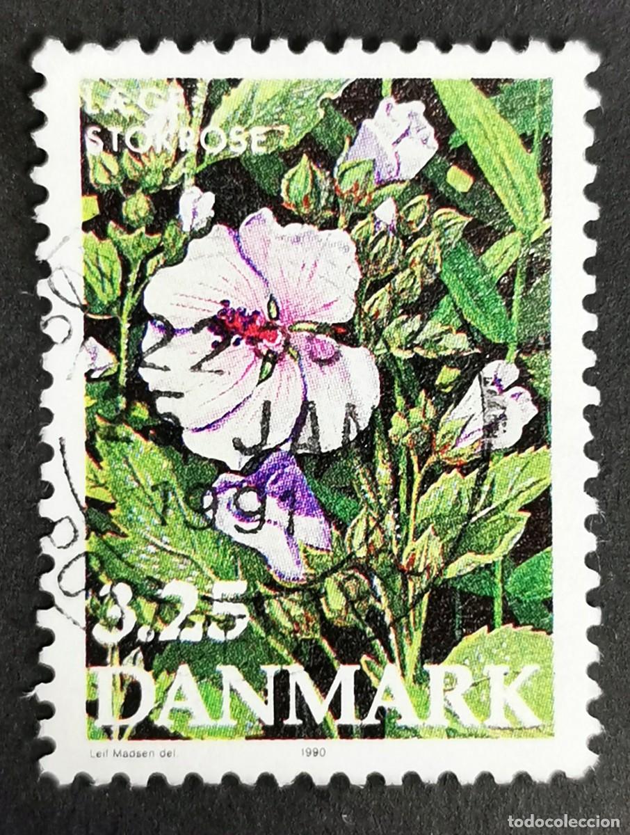 Sellos: Sello Dinamarca 1990, Althaea officinalis - Malvavisco, 3,25 dkr. Michel: DK 981