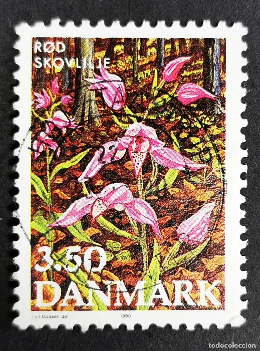 Sellos: Sello Dinamarca 1990, Cephalanthera rubra - El&eacute;boro rojo, 3,50 dkr. Michel: DK 982