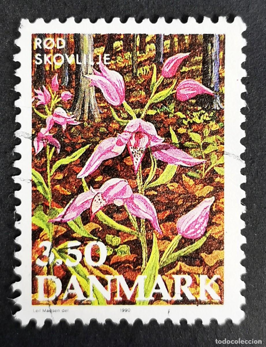 Sellos: Sello Dinamarca 1990, Cephalanthera rubra - El&eacute;boro rojo, 3,50 dkr. Michel: DK 982