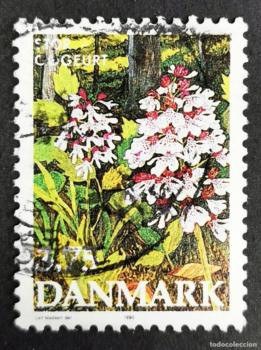 Sellos: Sello Dinamarca 1990, Orchis purpurea - Orqu&iacute;dea de dama, 3,75 dkr. Michel: DK 983