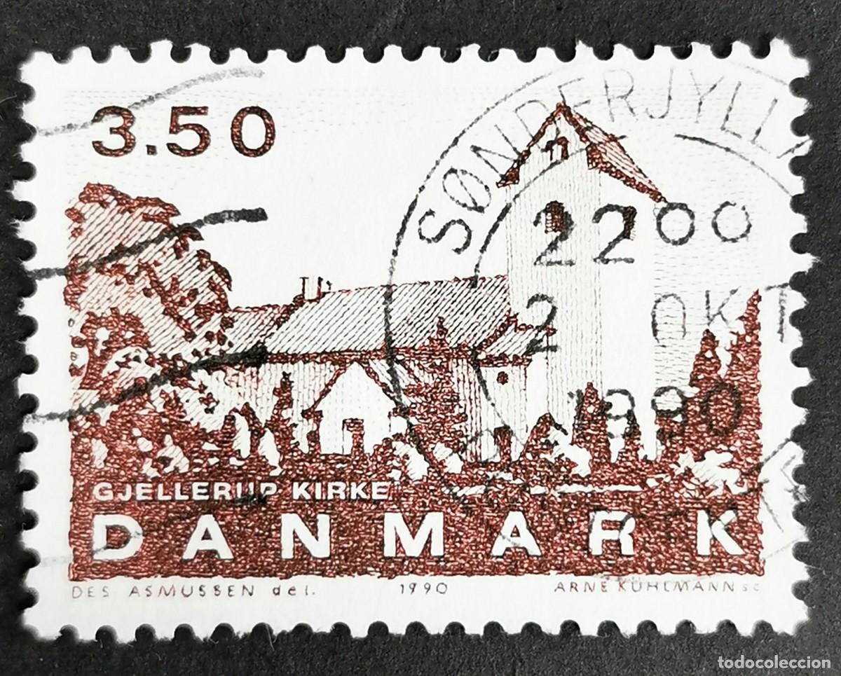Sellos: Sello Dinamarca 1990, Iglesia de Gjellerup, 3,50 dkr. Michel: DK 986